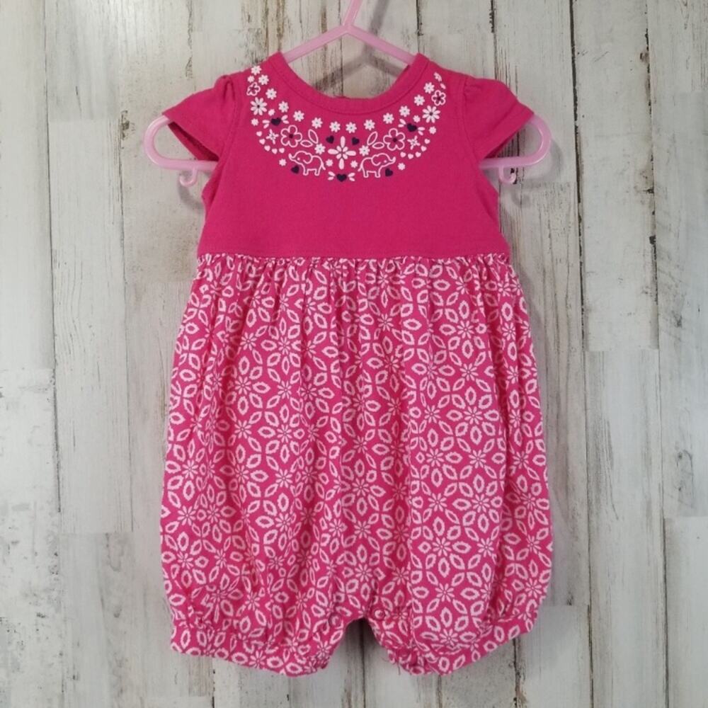 You By Carter’s Hot Pink Baby Girl Romper, 6 Months